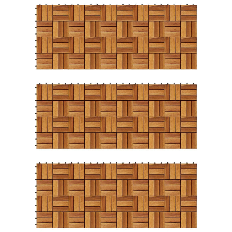 Decking Tile 30 pcs Brown 30 x 30 cm Acacia Hardwood