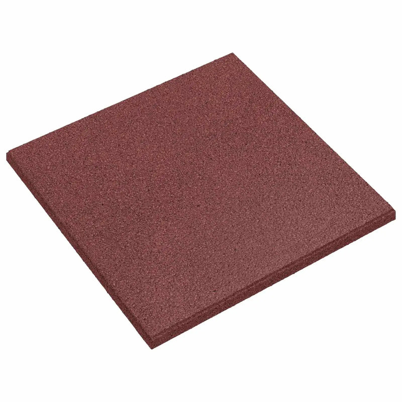 Fall Protection Tiles 24 pcs Red 50 x 50 cm Rubber