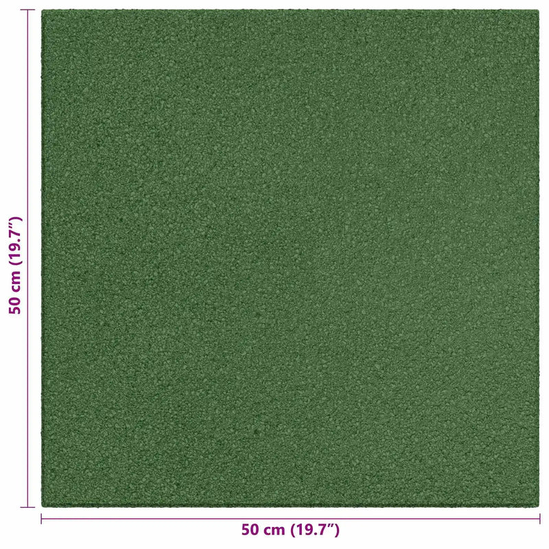 Fall Protection Tiles 12 pcs Green 50 x 50 cm Rubber