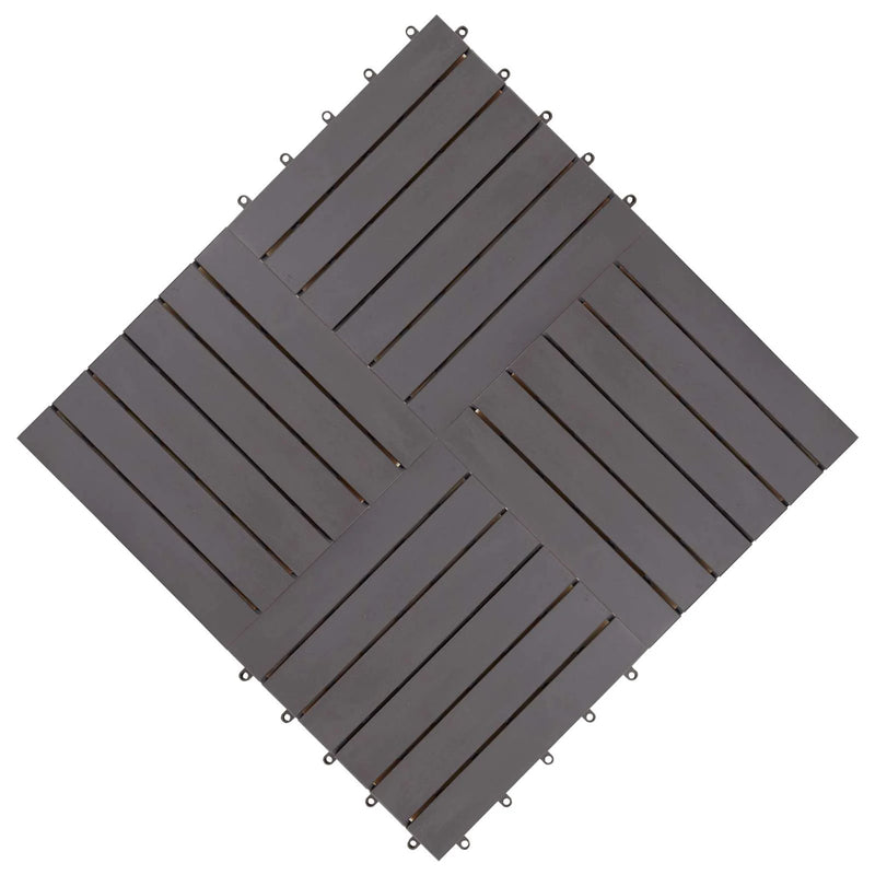 Decking Tile 20 pcs Grey 30 x 30 cm Acacia Hardwood