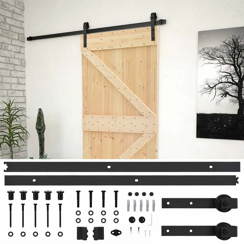 Sliding Door Natural and Black 80 x 210 cm Solid Pine Wood