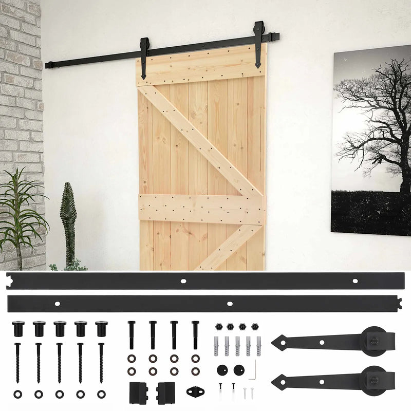 Sliding Door Natural and Black 90 x 210 cm Solid Pine Wood
