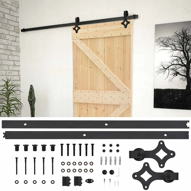 Sliding Door Natural and Black 90 x 210 cm Solid Pine Wood