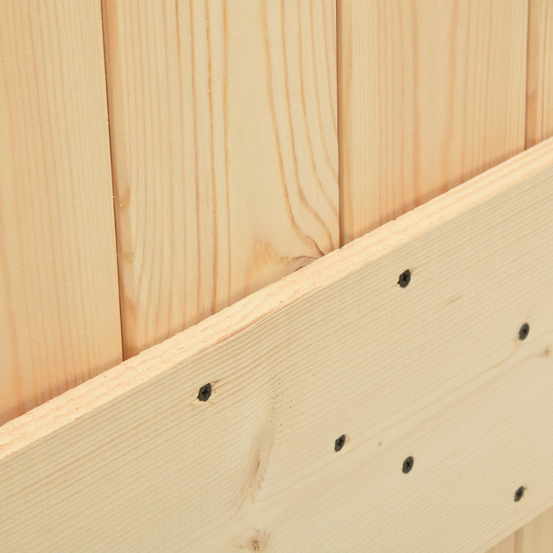 Sliding Door 2 pcs Natural and Black Solid Pine Wood