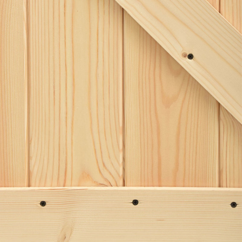 Sliding Door 2 pcs Natural and Black Solid Pine Wood