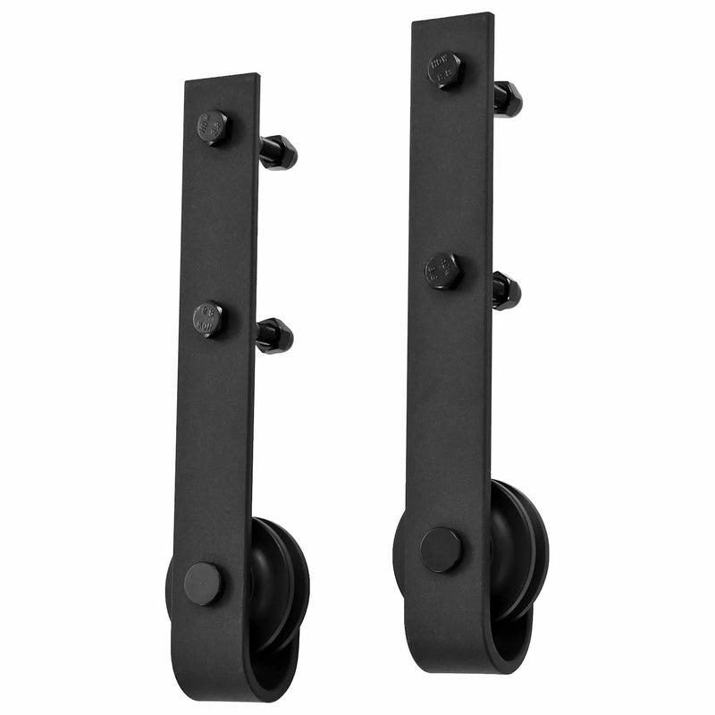 Sliding Door 2 pcs Natural and Black Solid Pine Wood
