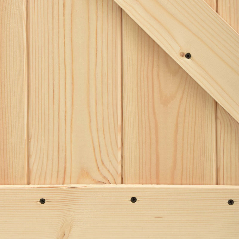 Sliding Door Natural and Black 70 x 210 cm Solid Pine Wood