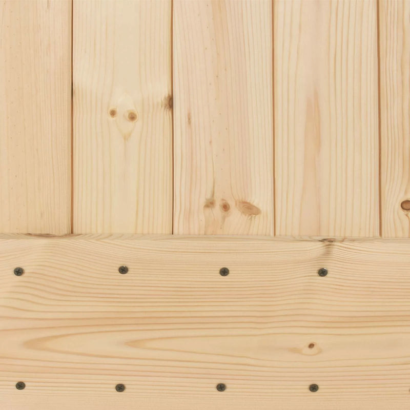 Sliding Door Natural and Black 70 x 210 cm Solid Pine Wood