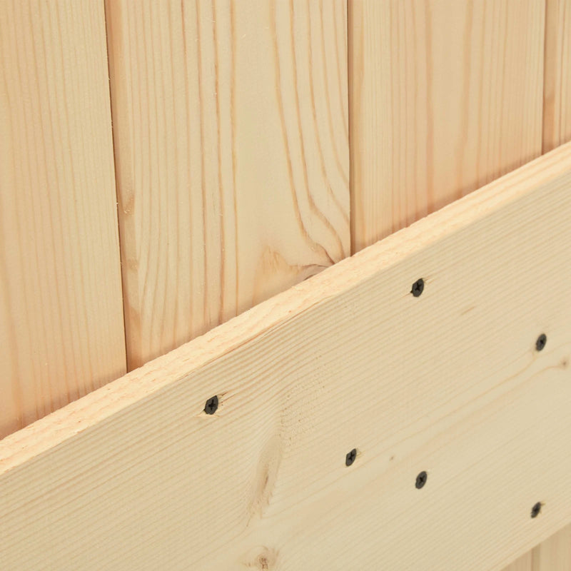 Sliding Door Natural and White 90 x 210 cm Solid Pine Wood