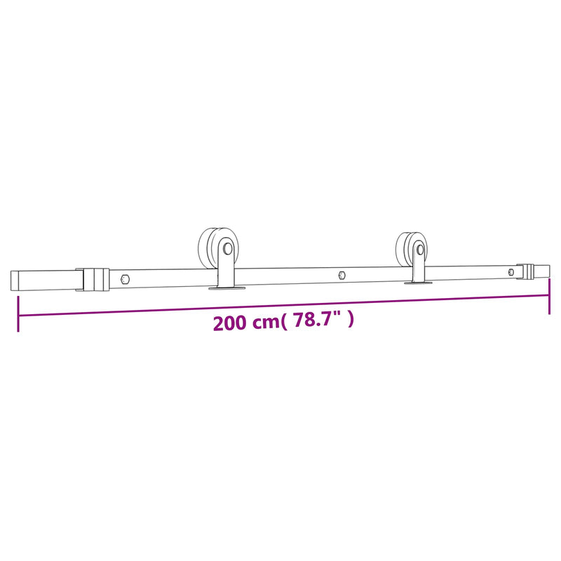 Sliding Door Natural and Black 70 x 210 cm Solid Pine Wood