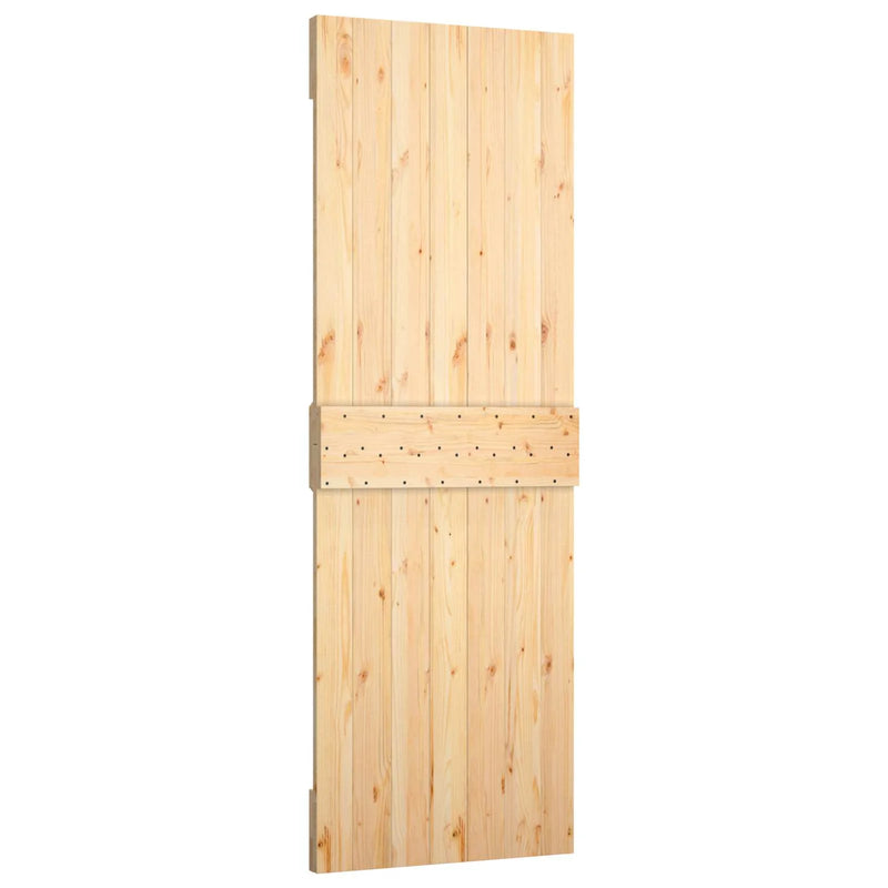Sliding Door Natural and White 70 x 210 cm Solid Pine Wood