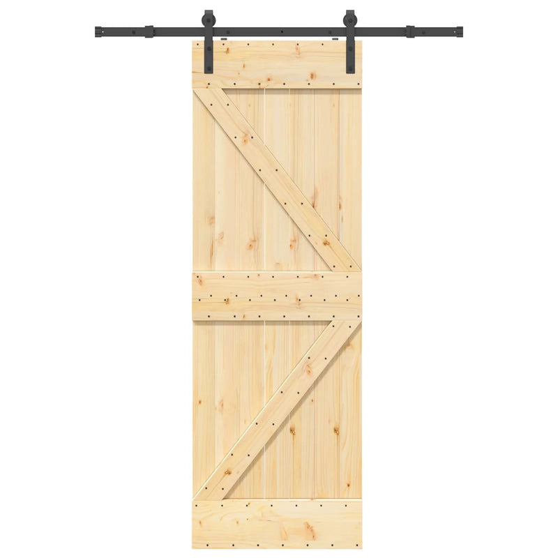 Sliding Door NARVIK Natural and Black 70 x 210 cm (152.5 cm)