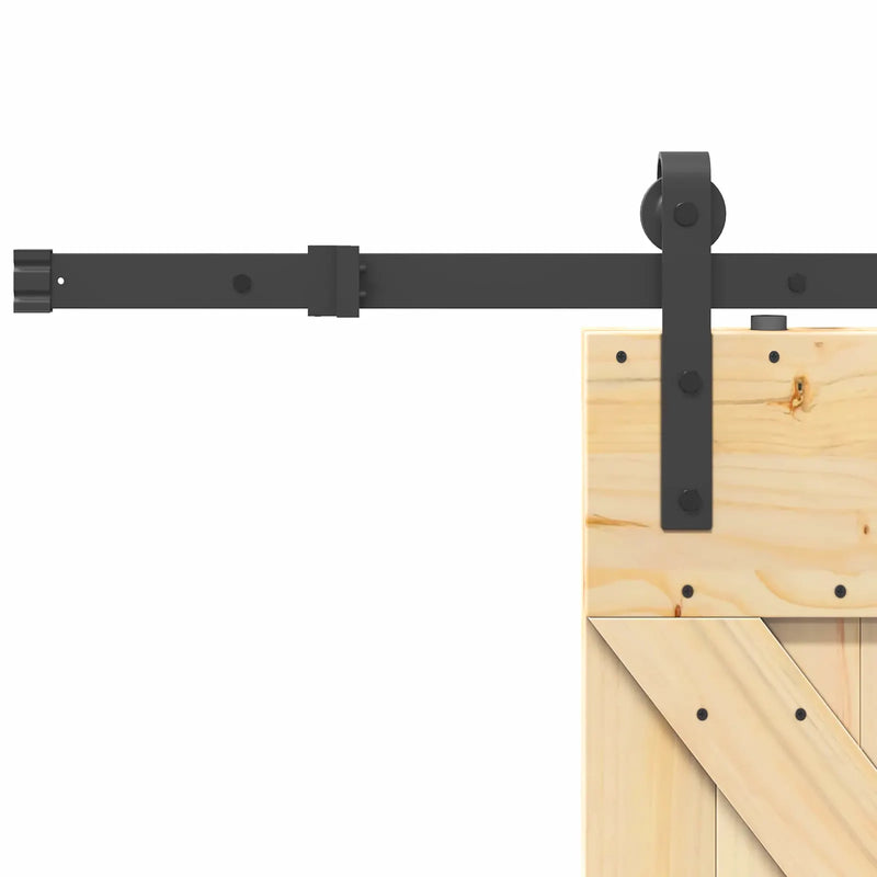 Sliding Door NARVIK Natural and Black 85 x 210 cm (152.5 cm)
