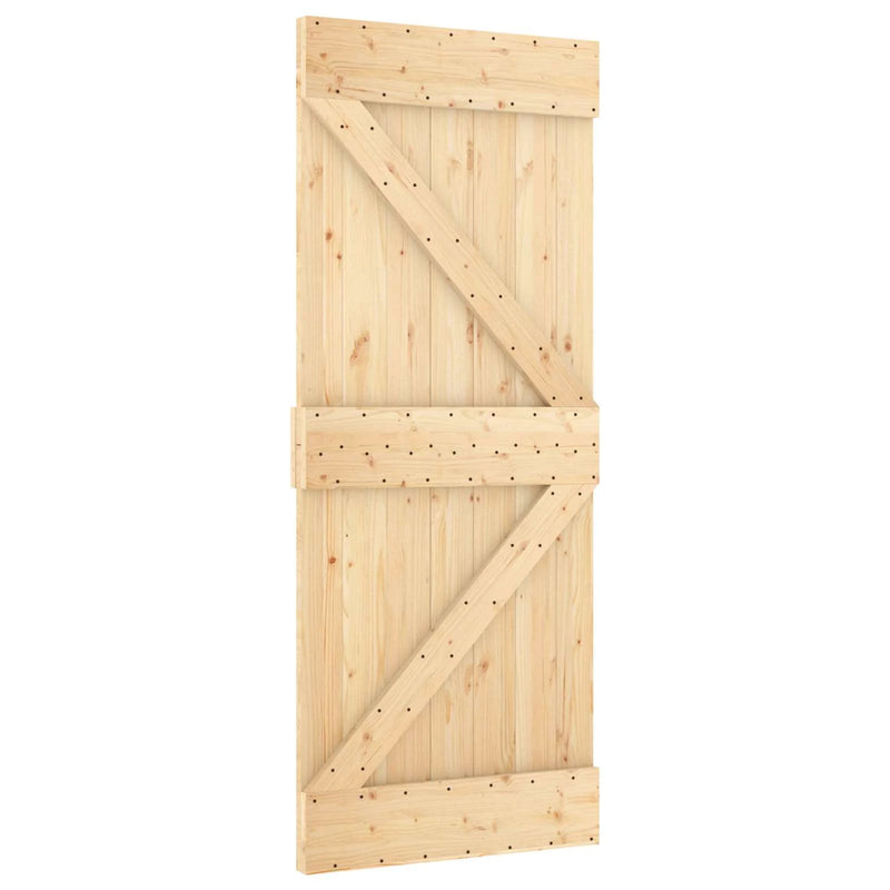 Sliding Door NARVIK Natural and Black 85 x 210 cm (152.5 cm)