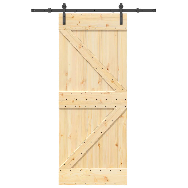 Sliding Door NARVIK Natural and Black 85 x 210 cm (152.5 cm)
