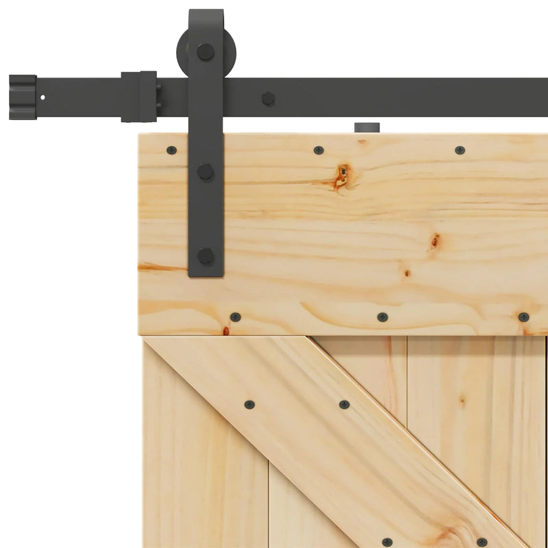 Sliding Door NARVIK Natural and Black 80 x 210 cm (213.5 cm)