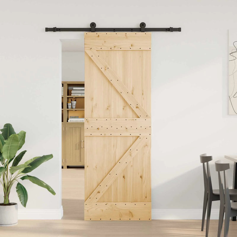 Sliding Door NARVIK 70 x 210 cm (152.5 cm) Natural and Black