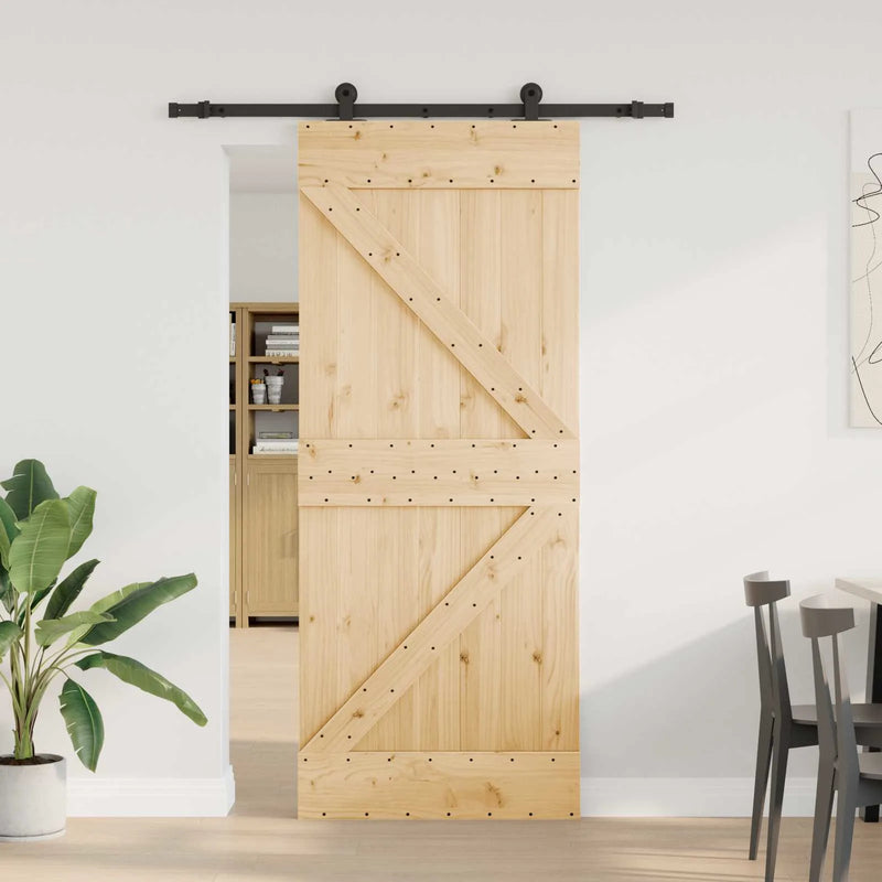 Sliding Door NARVIK 85 x 210 cm (152.5 cm) Natural and Black