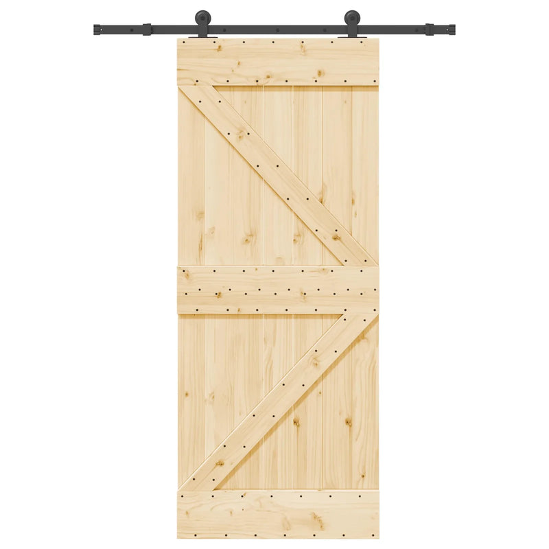 Sliding Door NARVIK 85 x 210 cm (152.5 cm) Natural and Black