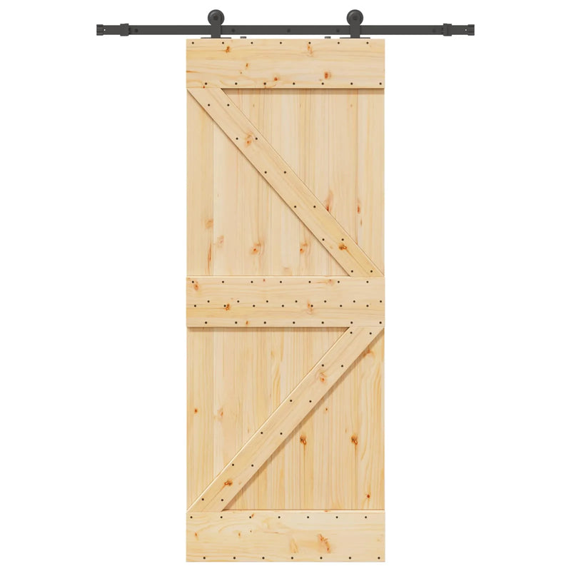 Sliding Door NARVIK 80 x 210 cm (152.5 cm) Natural and Black