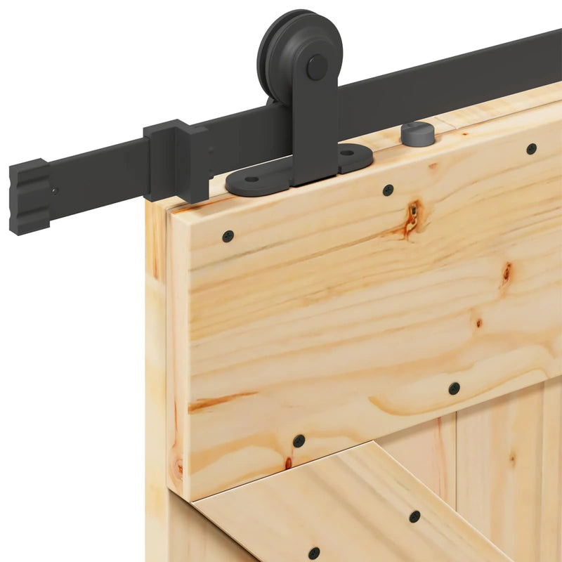 Sliding Door NARVIK Natural and Black 90 x 210 cm (213.5 cm)