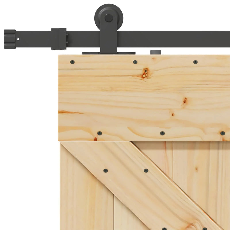 Sliding Door NARVIK Natural and Black 90 x 210 cm (213.5 cm)