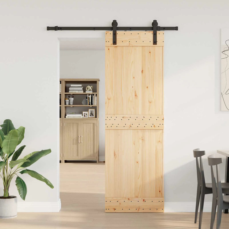 Sliding Door NARVIK Natural and Black 70 x 210 cm (152.5 cm)