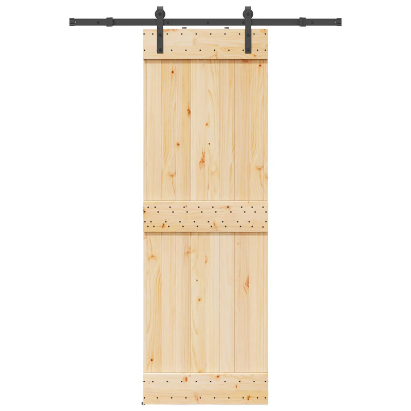 Sliding Door NARVIK Natural and Black 70 x 210 cm (152.5 cm)
