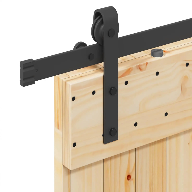 Sliding Door NARVIK Natural and Black 90 x 210 cm (213.5 cm)