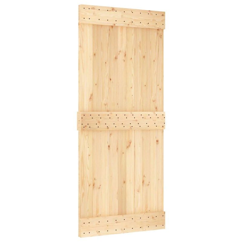 Sliding Door NARVIK Natural and Black 90 x 210 cm (213.5 cm)