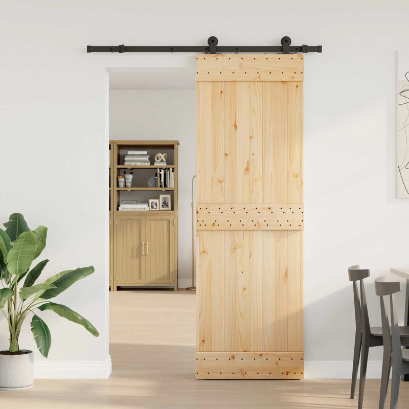 Sliding Door NARVIK Natural and Black 70 x 210 cm (152.5 cm)