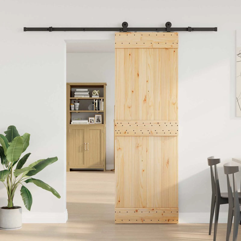 Sliding Door NARVIK Natural and Black 70 x 210 cm (213.5 cm)