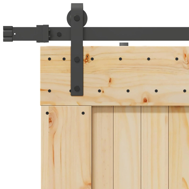 Sliding Door NARVIK Natural and Black 90 x 210 cm (213.5 cm)