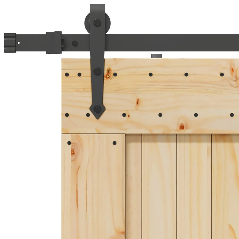 Sliding Door NARVIK Natural and Black 90 x 210 cm (213.5 cm)
