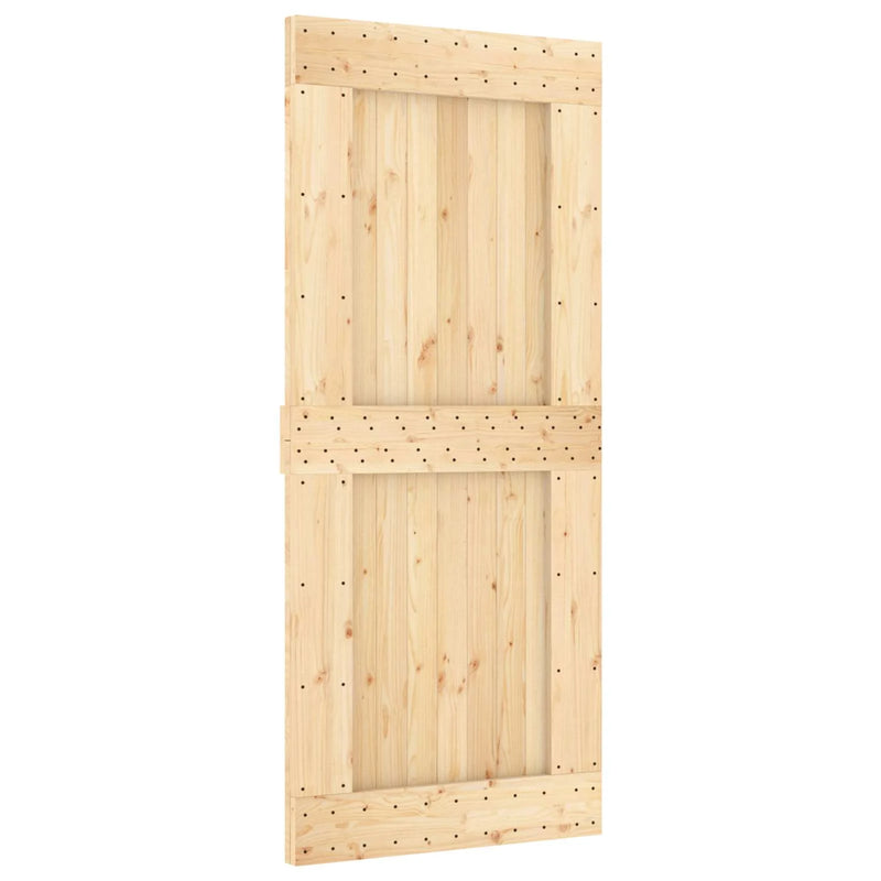 Sliding Door NARVIK Natural and Black 90 x 210 cm (213.5 cm)