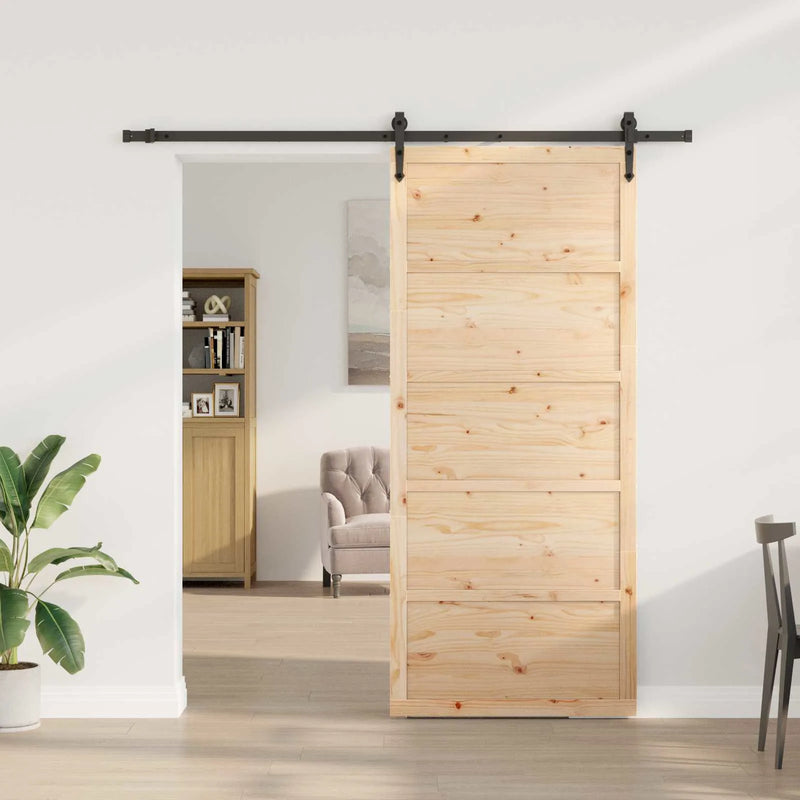 Sliding Door Natural 80 x 208 cm Solid Pine Wood