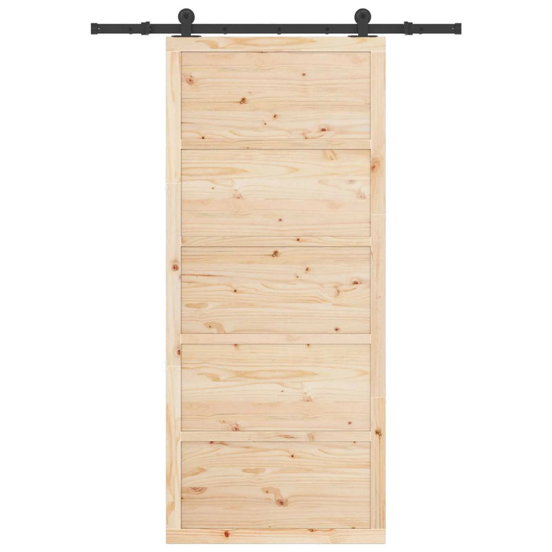 Sliding Door Natural 80 x 208 cm Solid Pine Wood