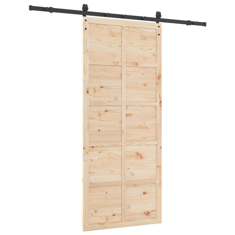 Sliding Door Natural 100 x 208 cm Solid Pine Wood