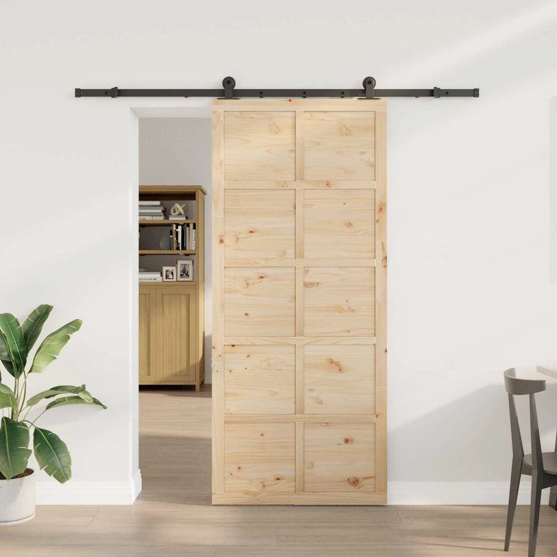 Sliding Door Natural 80 x 208 cm Solid Pine Wood
