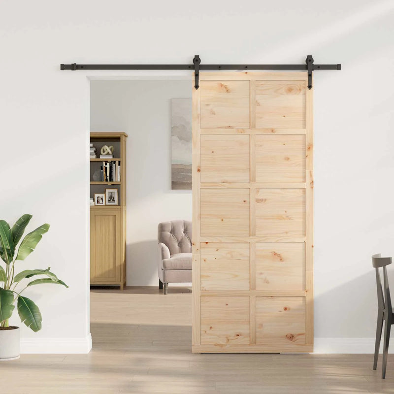 Sliding Door Natural 100 x 208 cm Solid Pine Wood