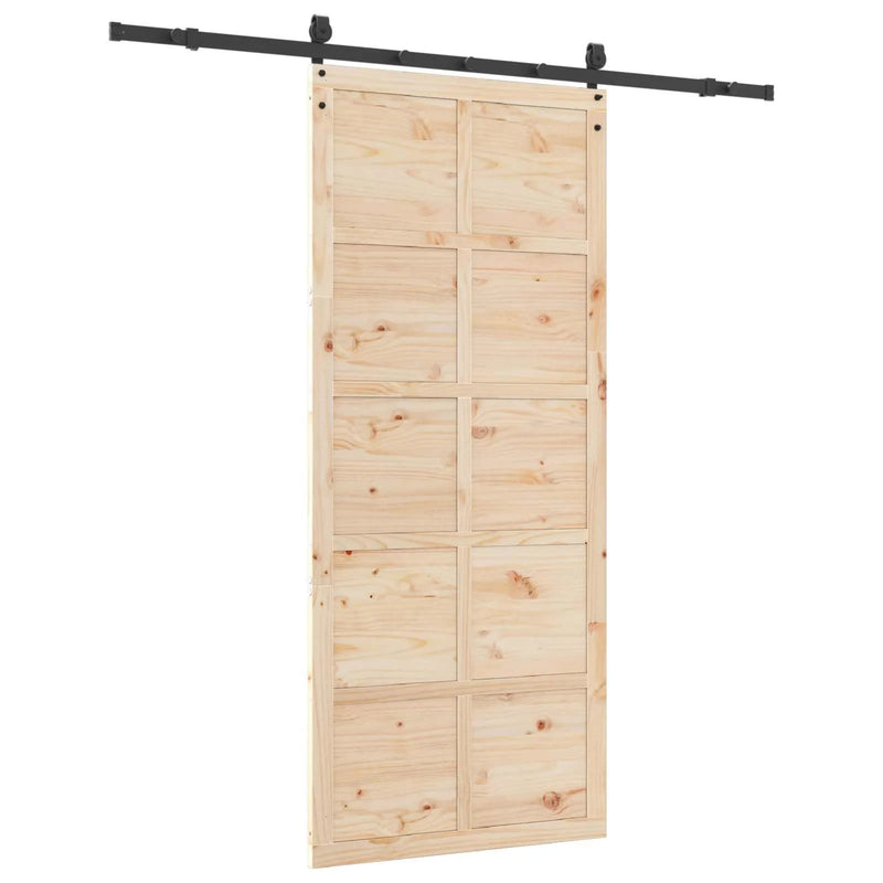 Sliding Door Natural 90 x 208 cm Solid Pine Wood