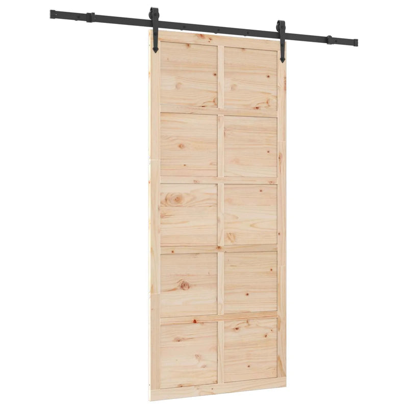 Sliding Door Natural 80 x 208 cm Solid Pine Wood