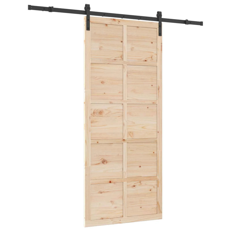 Sliding Door Natural 90 x 208 cm Solid Pine Wood