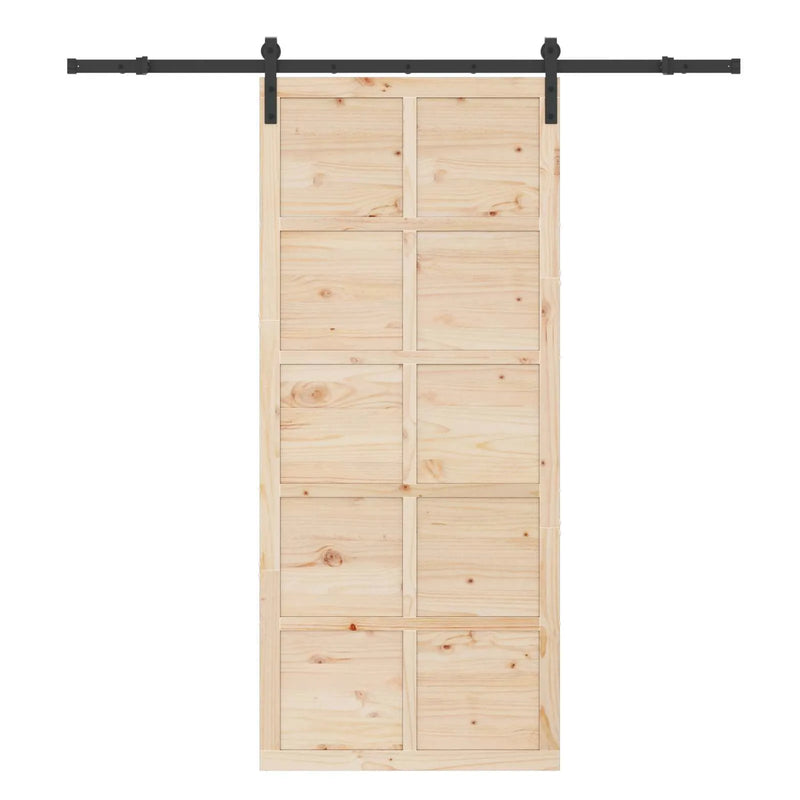 Sliding Door Natural 90 x 208 cm Solid Pine Wood