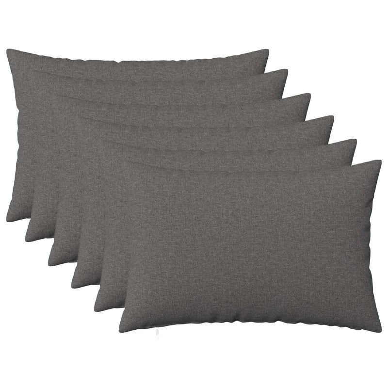 Cushion with Pillow HEERLEN 6 pcs Light Grey Fabric