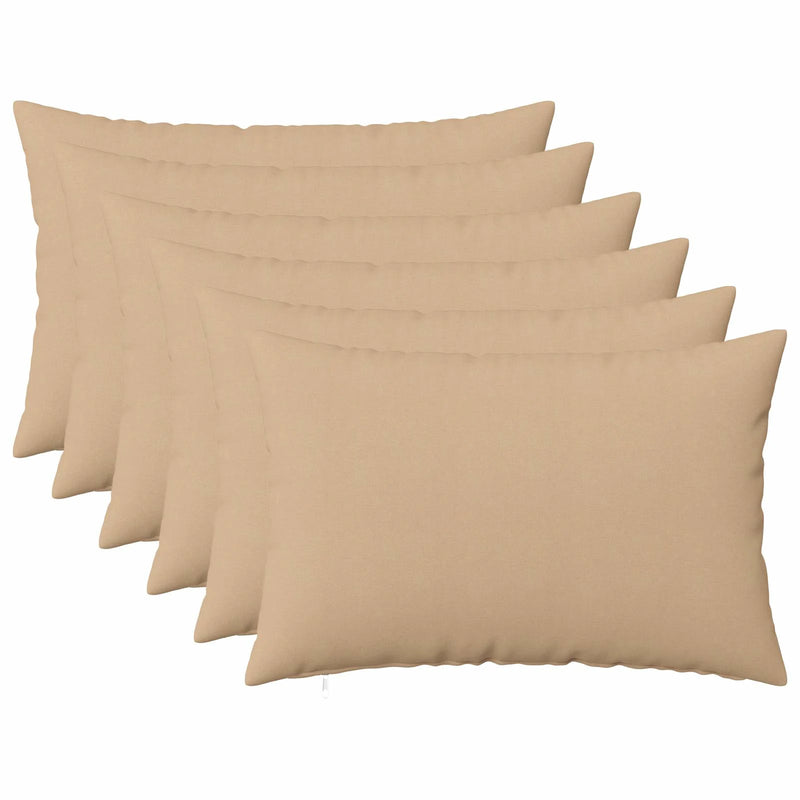 Cushion with Pillow HEERLEN 6 pcs Cream Fabric