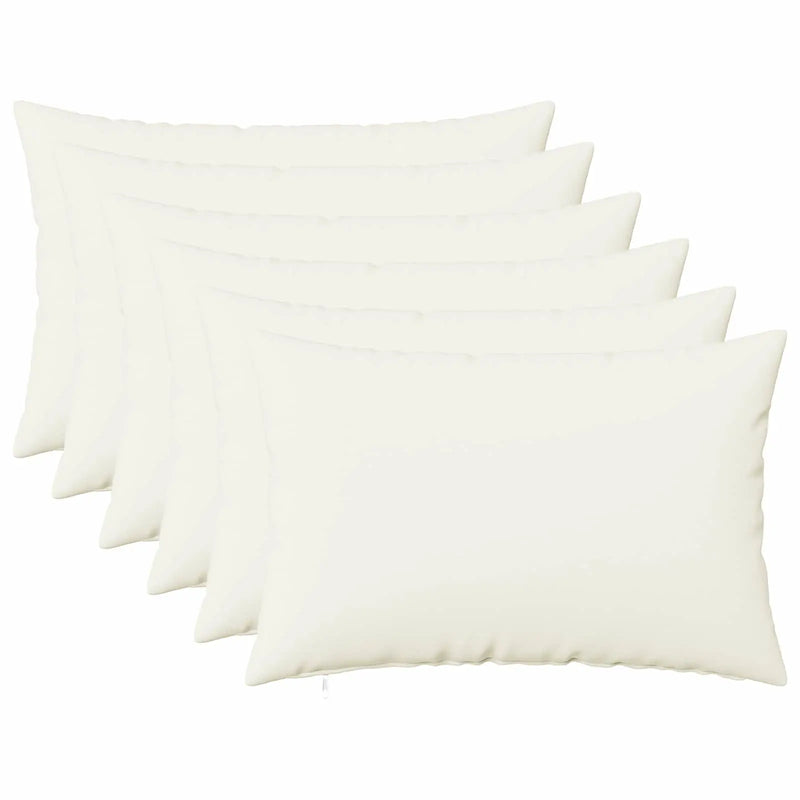 Cushion with Pillow HEERLEN 6 pcs White Fabric
