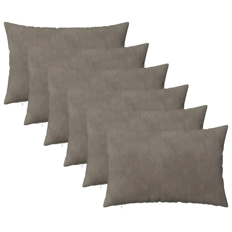 Cushion with Pillow HEERLEN 6 pcs Light Grey Velvet