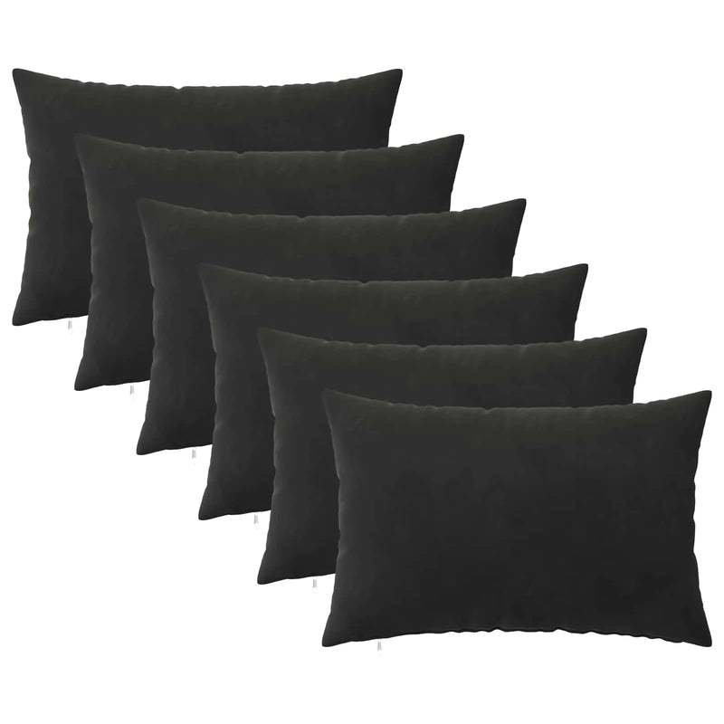 Cushion with Pillow HEERLEN 6 pcs Black Velvet