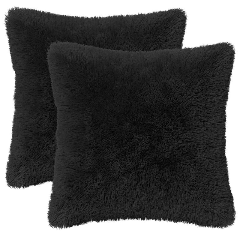 Cushion with Pillow HEERLEN 2 pcs Black PV Fleece
